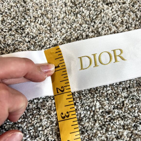 3 Dior Fabric Gift Ribbons Gold White Blue 94", 51" - Picture 7 of 7